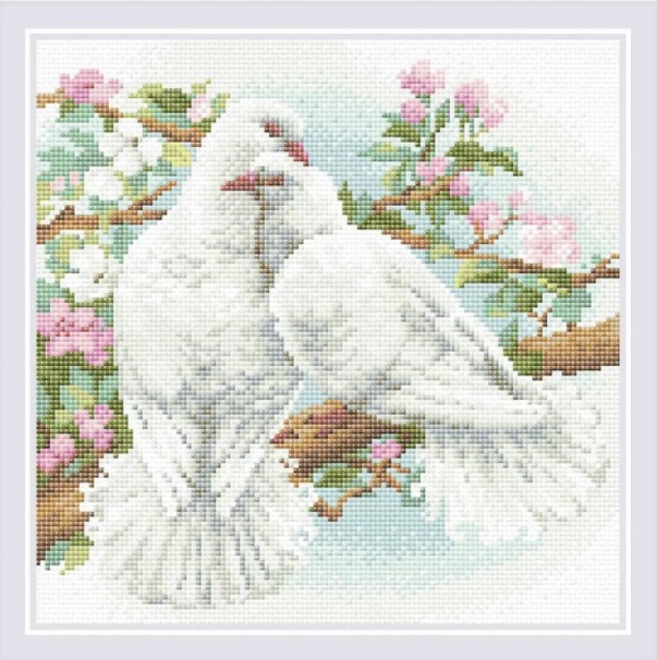 фото Мозаики riolis белые голуби, 30х30 см риолис.am0058