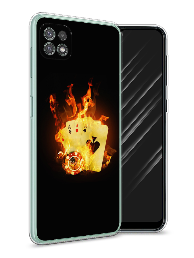 

Чехол Awog на Samsung Galaxy A22s 5G / Самсунг A22s 5G "Горящие карты", Черный;оранжевый, 2104250-9