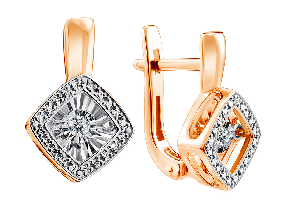 

Серьги из красного золота с бриллиантом Excellent 02-14-5499, 02-14-5499