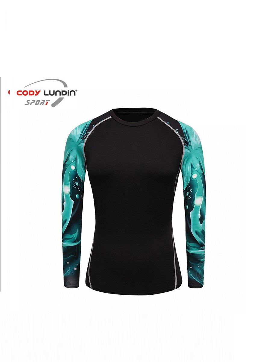 

Рашгард женский Cody Lundin черный с голубым р. L, blue