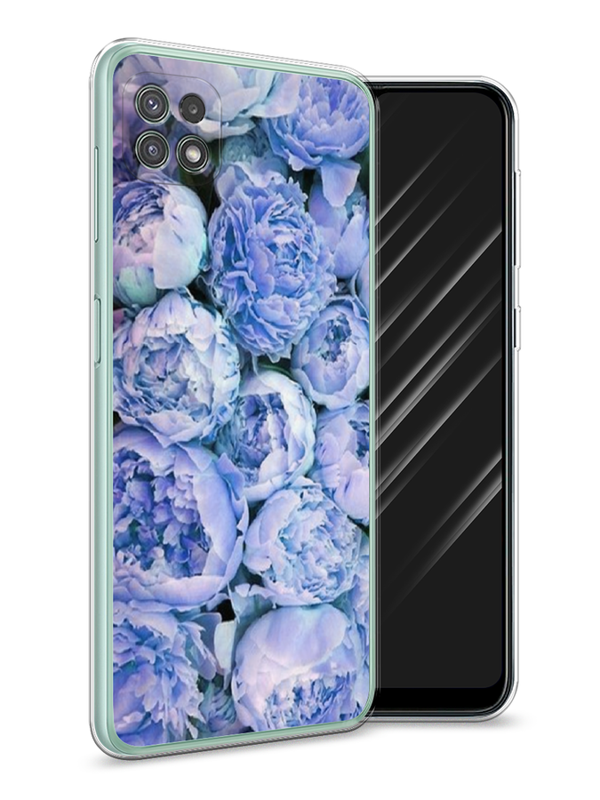 

Чехол Awog на Samsung Galaxy A22s 5G / Самсунг A22s 5G "Пионы голубые", Голубой, 2104250-8