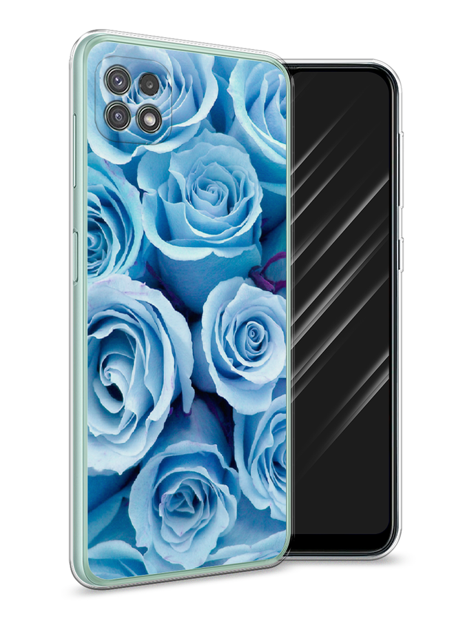 

Чехол Awog на Samsung Galaxy A22s 5G / Самсунг A22s 5G "Лазурные розы", Голубой, 2104250-8