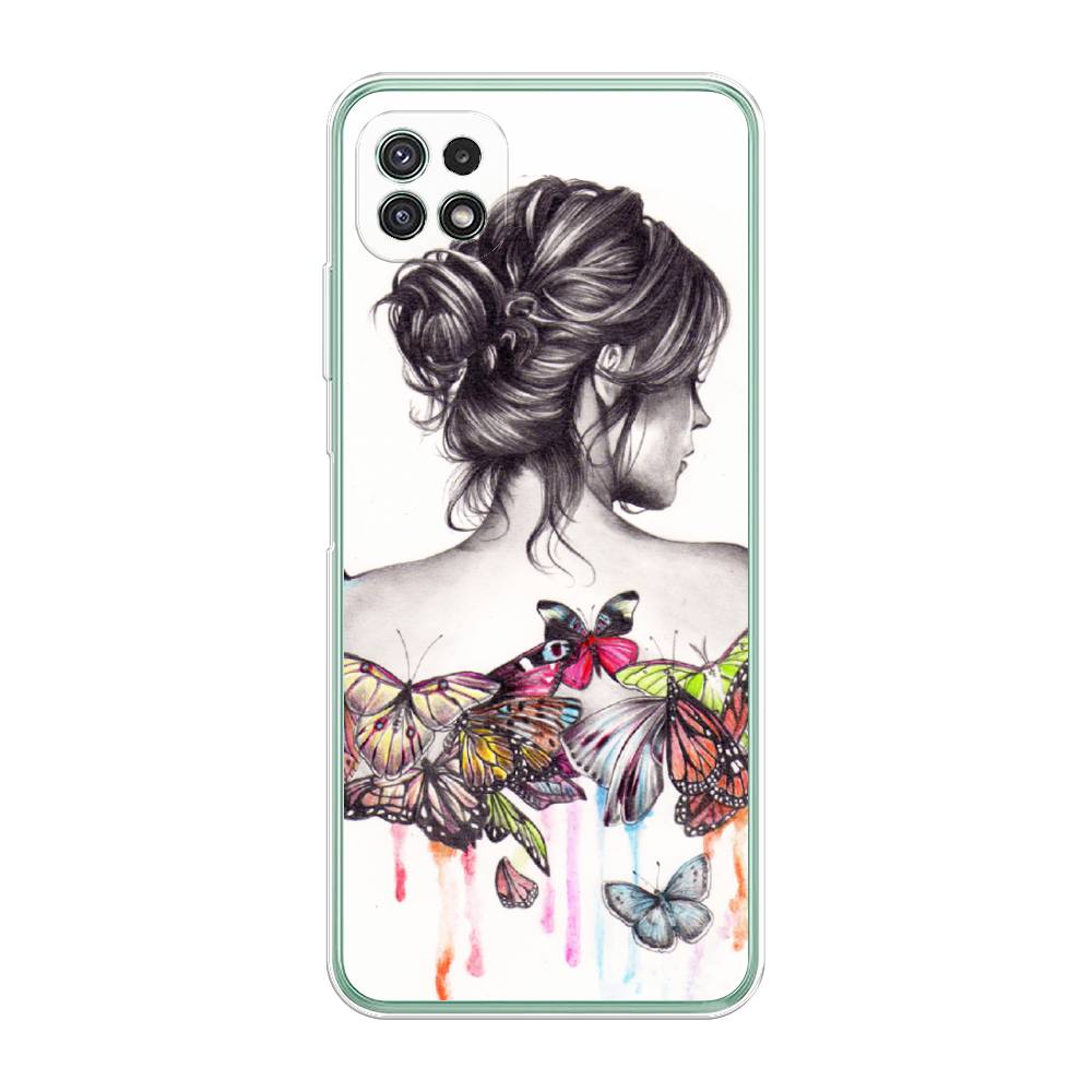 фото Чехол awog "девушка с бабочками" для samsung galaxy a22s 5g