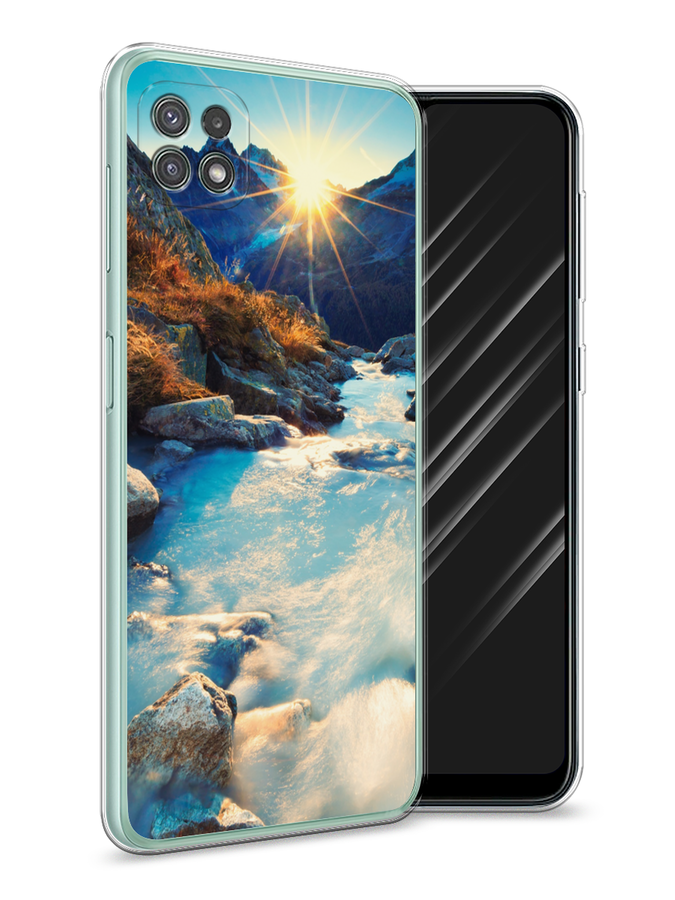 

Чехол Awog на Samsung Galaxy A22s 5G / Самсунг A22s 5G "Восход 7", Коричневый;белый;голубой, 2104250-4