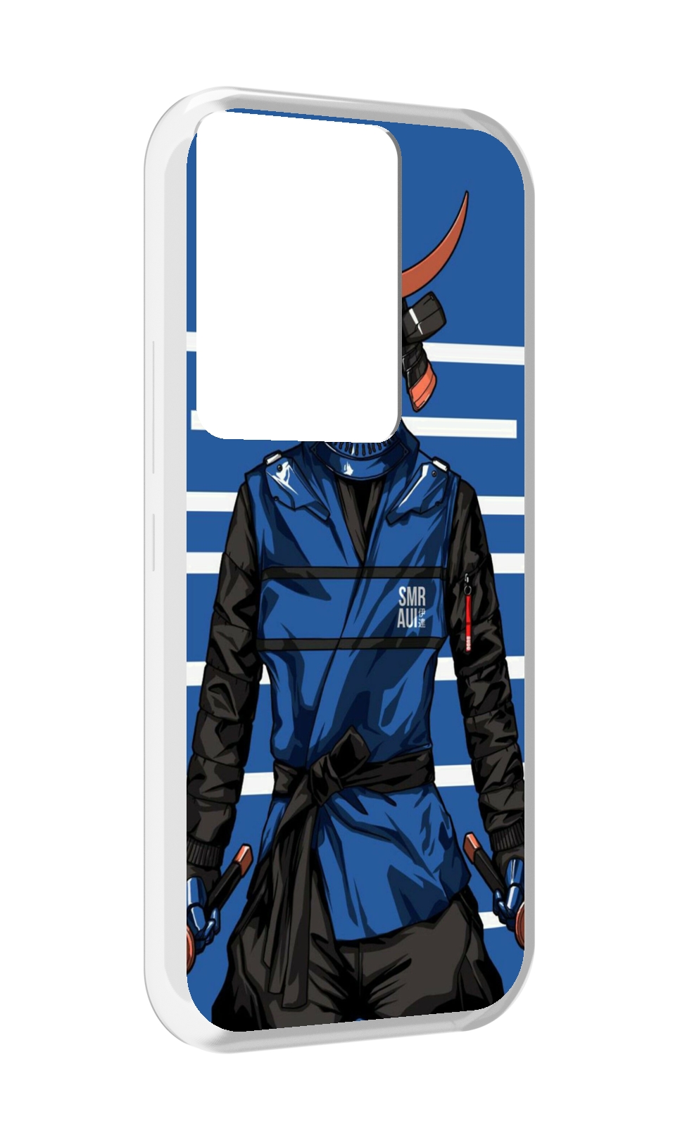 

Чехол MyPads самурай в синей форме для Itel Vision 3 Plus / Itel P38 Pro, Прозрачный, Tocco