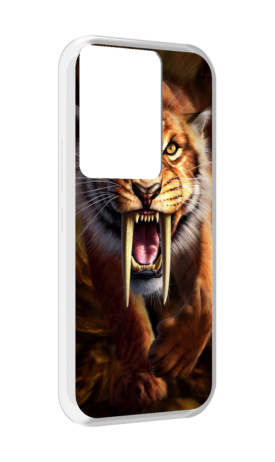 

Чехол MyPads саблезубый злой тигр для Itel Vision 3 Plus / Itel P38 Pro, Прозрачный, Tocco