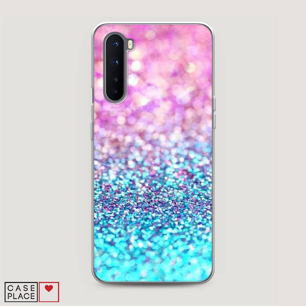 

Чехол Awog "Розово-голубые глиттеры рисунок" для OnePlus Nord