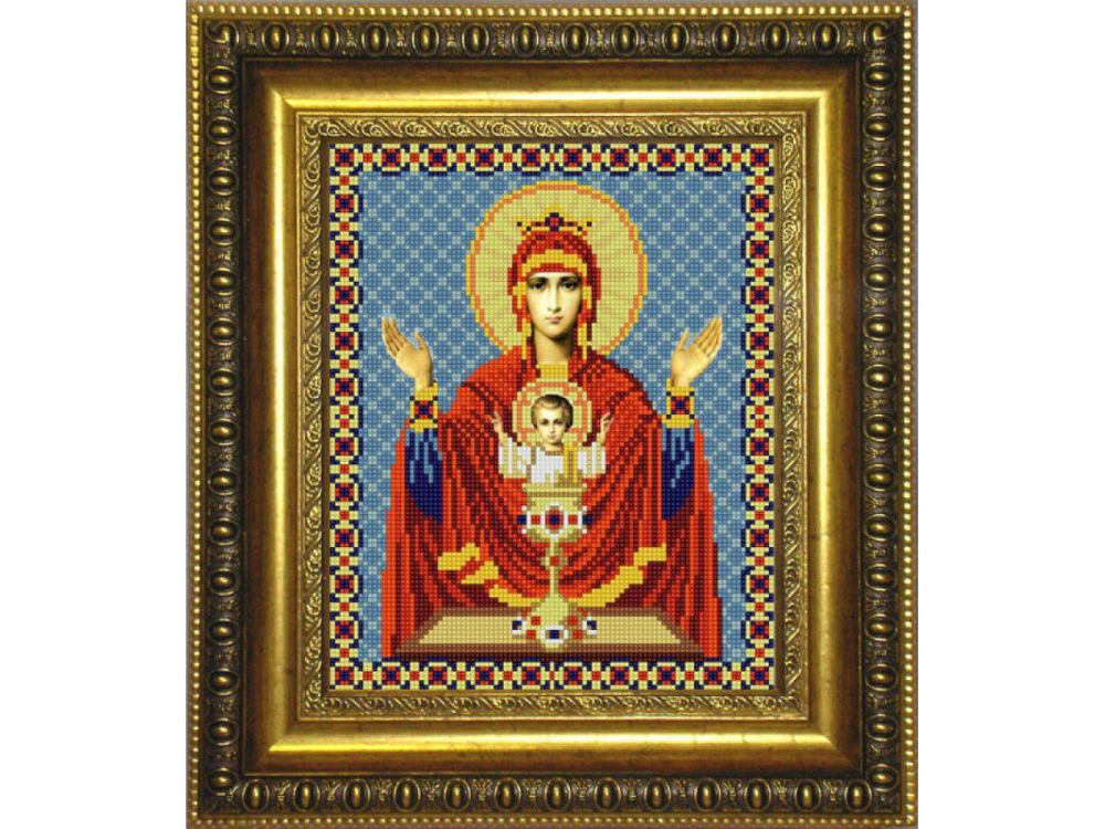 фото Рисунок на ткани «богородица неупиваемая чаша» конёк