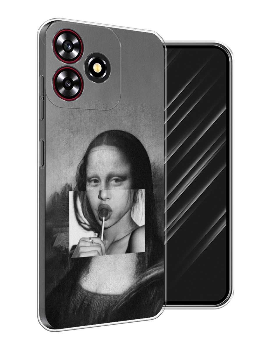 

Чехол Awog на ZTE Blade A73 4G "Mona Lisa sucking lollipop", Серый, 136450-1