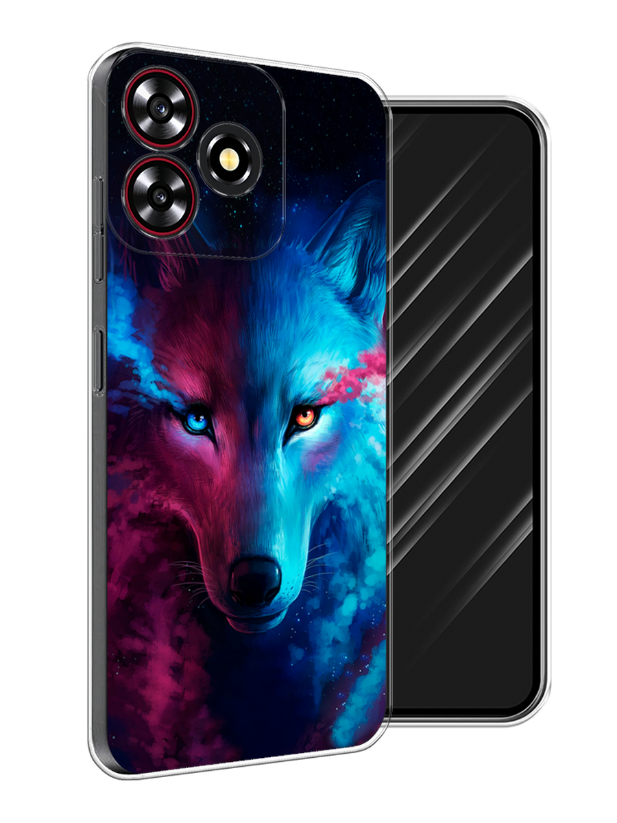 

Чехол Awog на ZTE Blade A73 4G "Волшебный волк", Голубой;розовый, 136450-1
