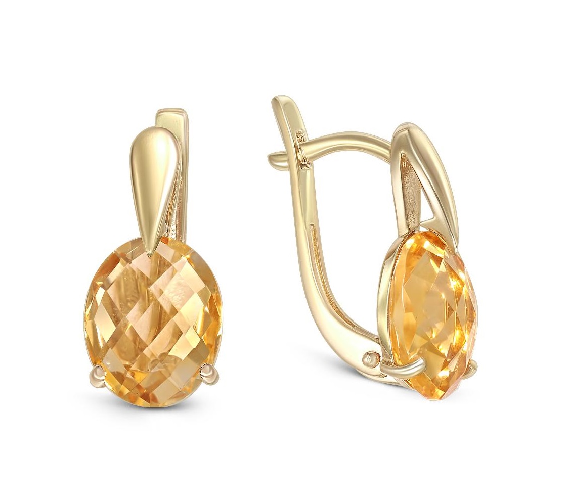 

Серьги из желтого золота с цитрином NEWGOLD 30200020716zt, 30200020716zt