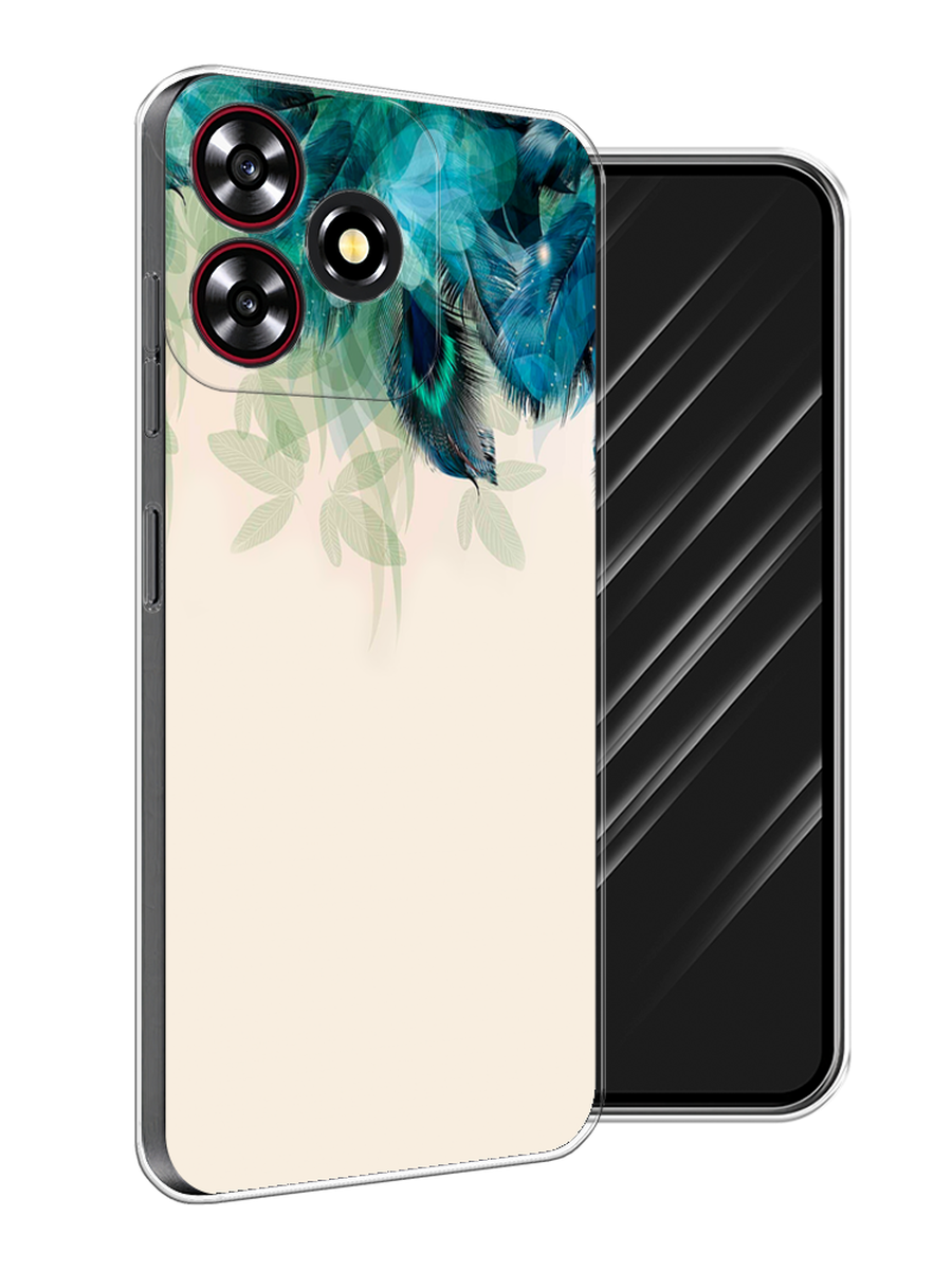 

Чехол Awog на ZTE Blade A73 4G "Перья голубого цвета", 136450-1
