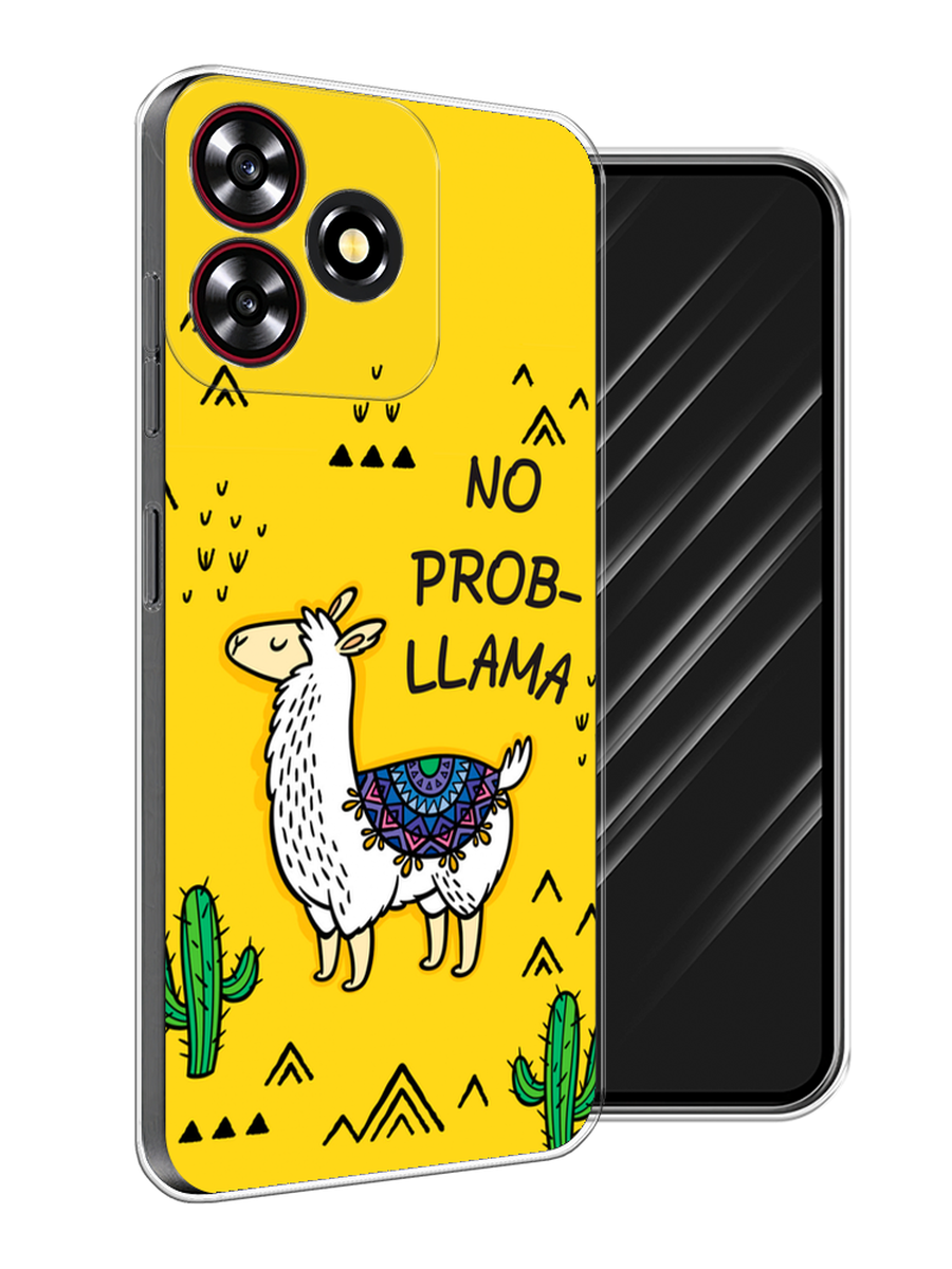 

Чехол Awog на ZTE Blade A73 4G "No probLLama", Желтый;черный;синий, 136450-1