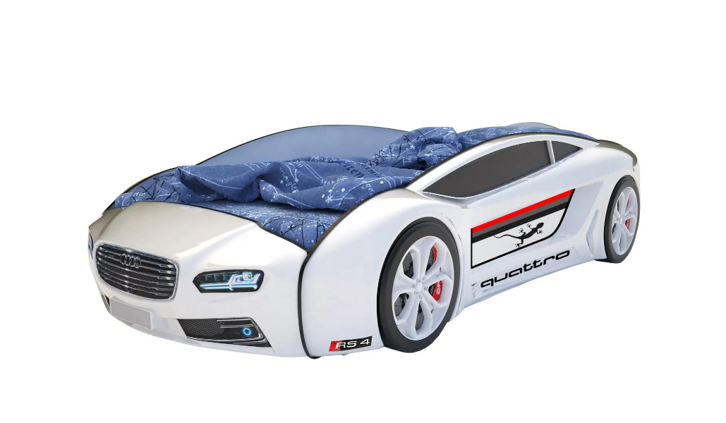 

Кровать-машина Roadster Ауди Белый (Ауди Roadster), Без подсветки