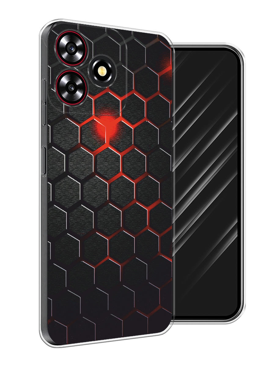 

Чехол Awog на ZTE Blade A73 4G "Фон соты красные", Красный;черный, 136450-1