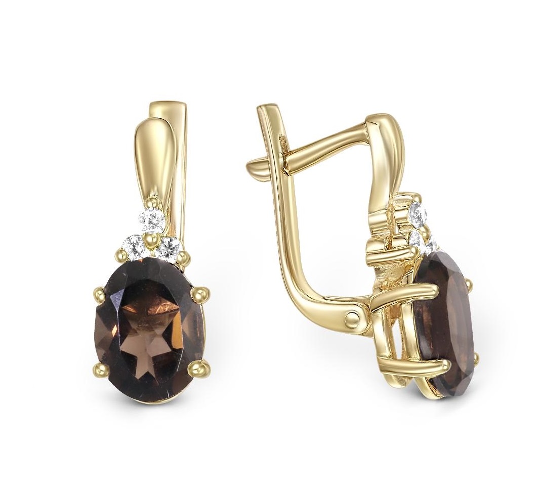 

Серьги из желтого золота с раухтопазом NEWGOLD 30200020409rt, 30200020409rt