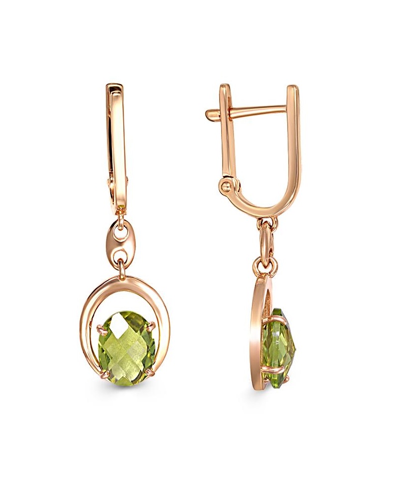 

Серьги из красного золота с хризолитом NEWGOLD 102000291507xr, 102000291507xr