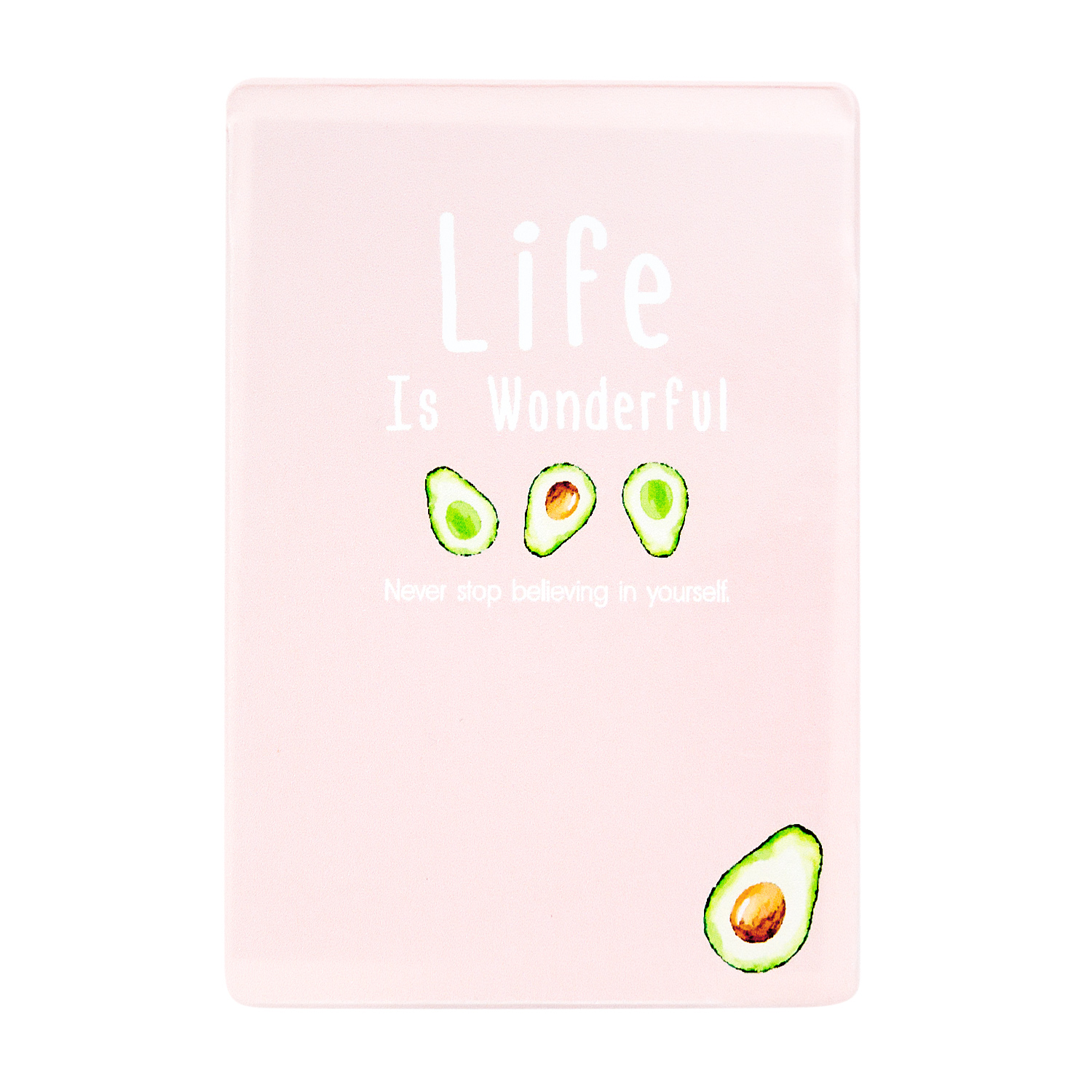 фото Обложка для проездного kawaii factory kw065 life is - pink and avocado розовая