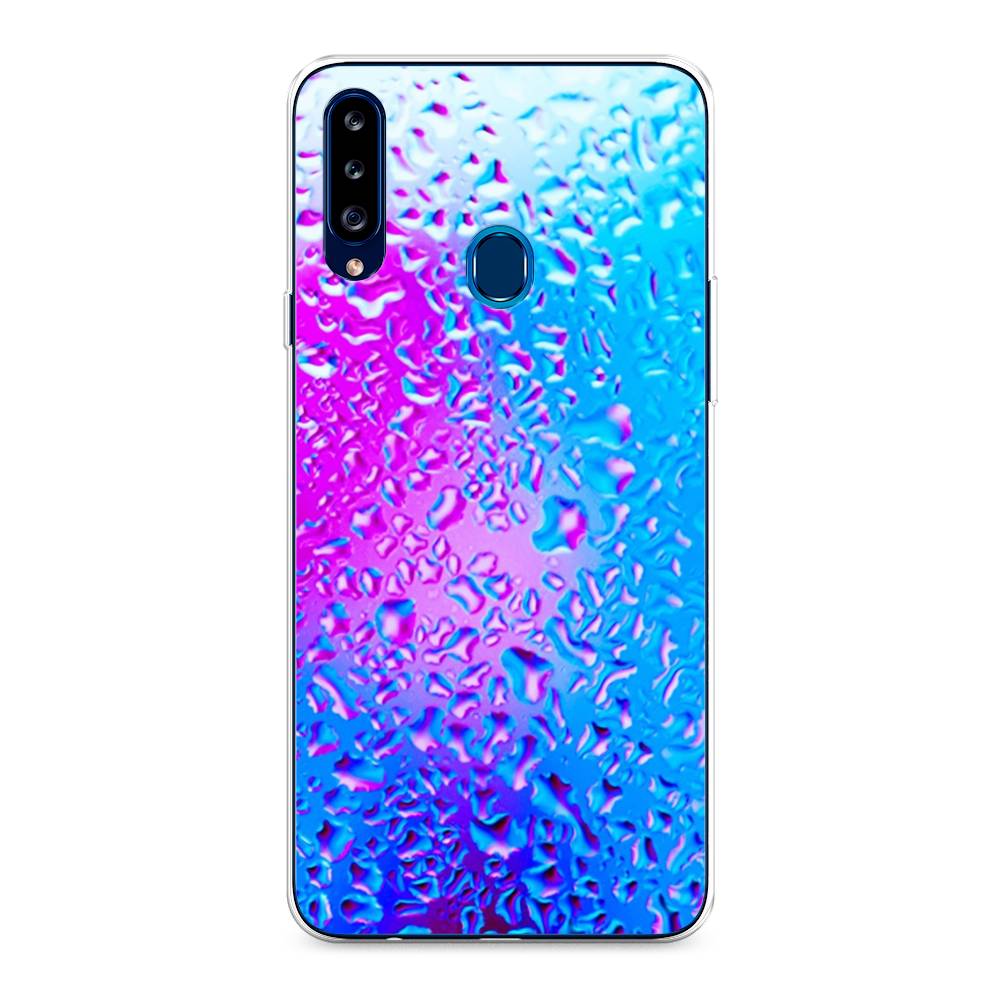 

Чехол на Samsung Galaxy A20s "Капли на стекле", Голубой;розовый, 2100850-3