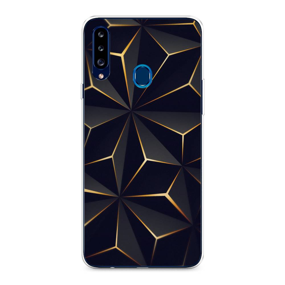 

Чехол на Samsung Galaxy A20s "Черные полигоны", Золотистый;черный, 2100850-3