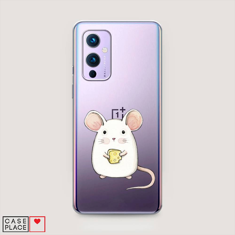 

Чехол Awog на OnePlus 9 (LE2113) / ВанПлас 9 (LE2113) "Мышка", Белый;розовый;прозрачный, 151450-1