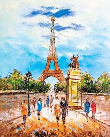 Цветной мир ярких идей Алмазная вышивка Прогулка по Парижу LG281, 40x50 см