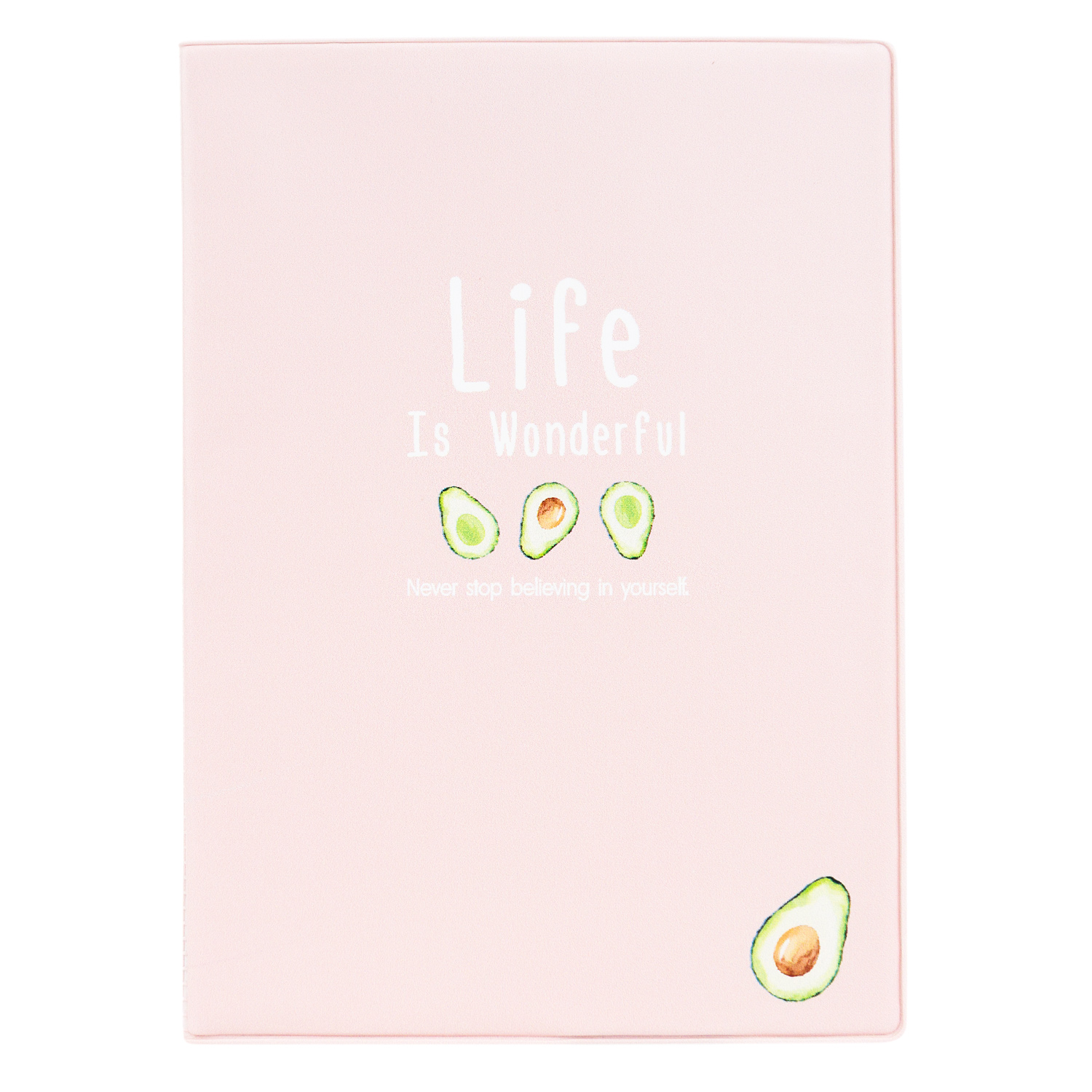 

Обложка для автодокументов унисекс Kawaii Factory Life is - pink and avocado розовая, Life is - pink and avocado