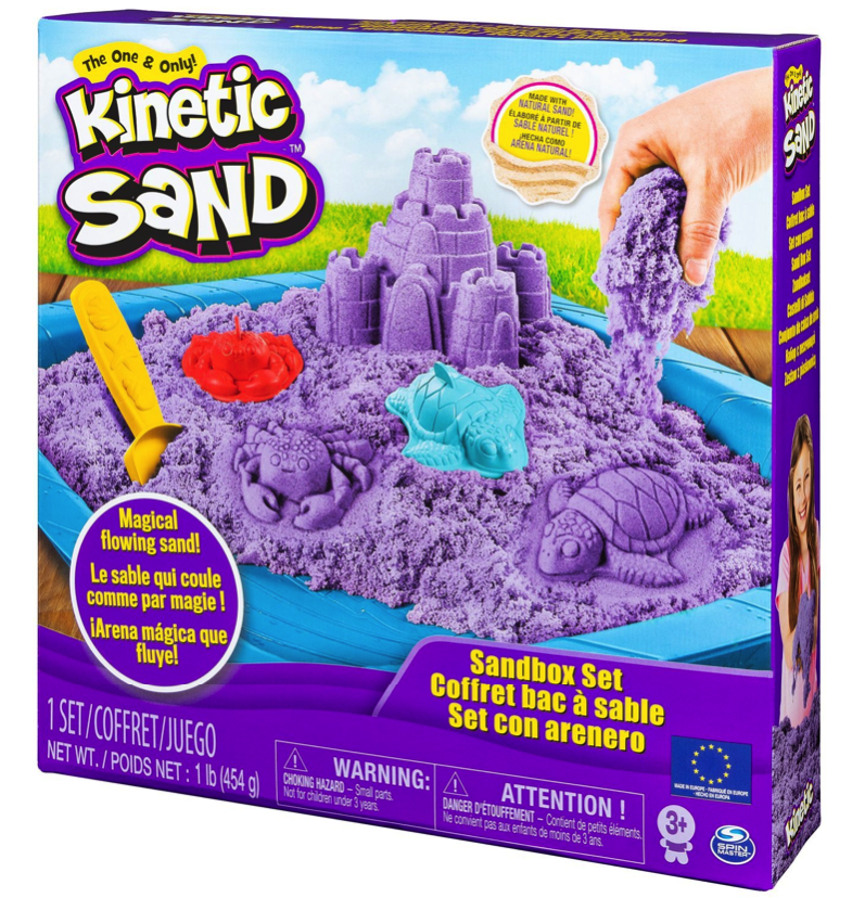 фото Кинетический и космический песок kinetic sand песочница с формочками, фиолетовый 6028092