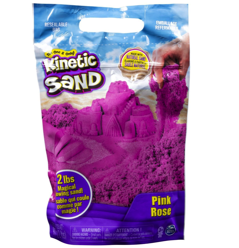 фото Кинетический и космический песок kinetic sand большой, розовый 6047185