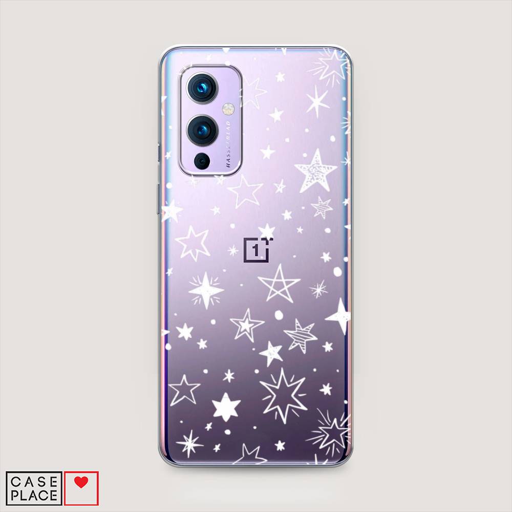 

Чехол Awog на OnePlus 9 (LE2113) / ВанПлас 9 (LE2113) "Звездочки графика белая", Прозрачный;белый, 151450-7