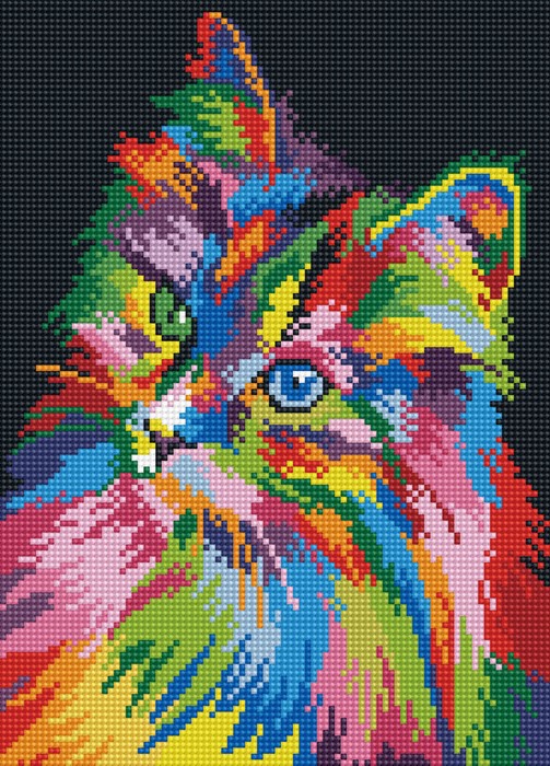 Цветной мир ярких идей Алмазная вышивка Глазами кошки LE136, 30x40 см