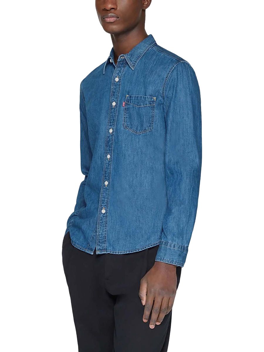 

Джинсовая рубашка мужская Levi's 86619-0037 синяя M, 86619-0037