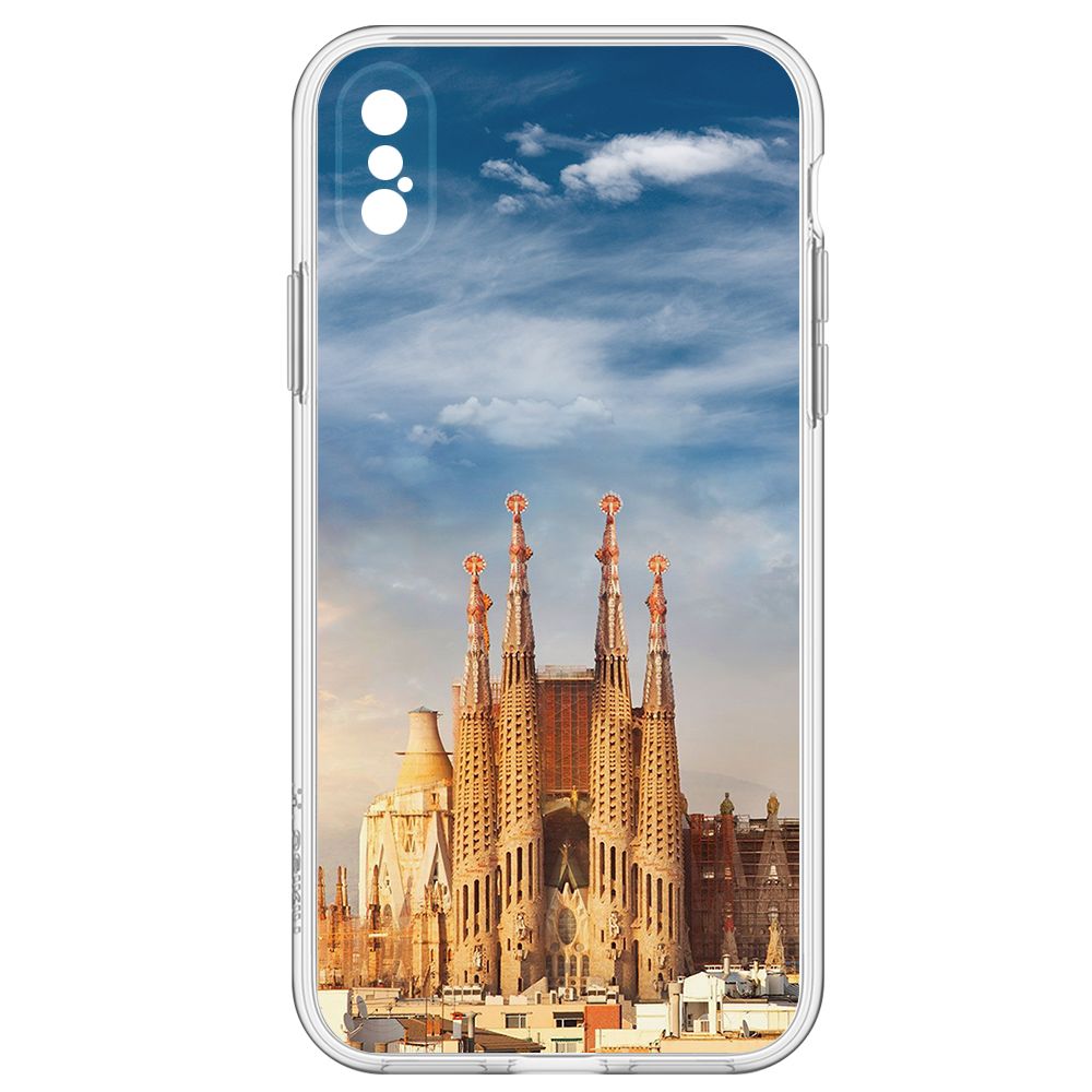 Чехол-накладка Krutoff Clear Case Испания, Саграда Фамилия для iPhone X