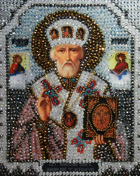 

Вышивка Образа в каменьях «Николай Чудотворец»