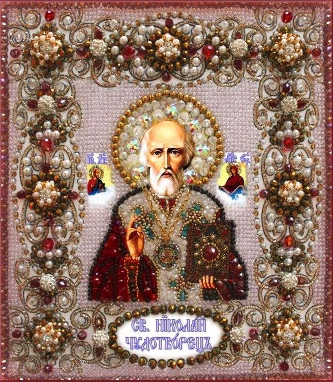 

Вышивка Образа в каменьях «Николай Чудотворец»