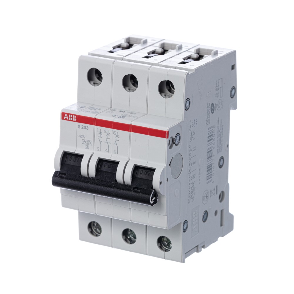 

Автоматический выключатель ABB S203 3п 6 кА 6 А B