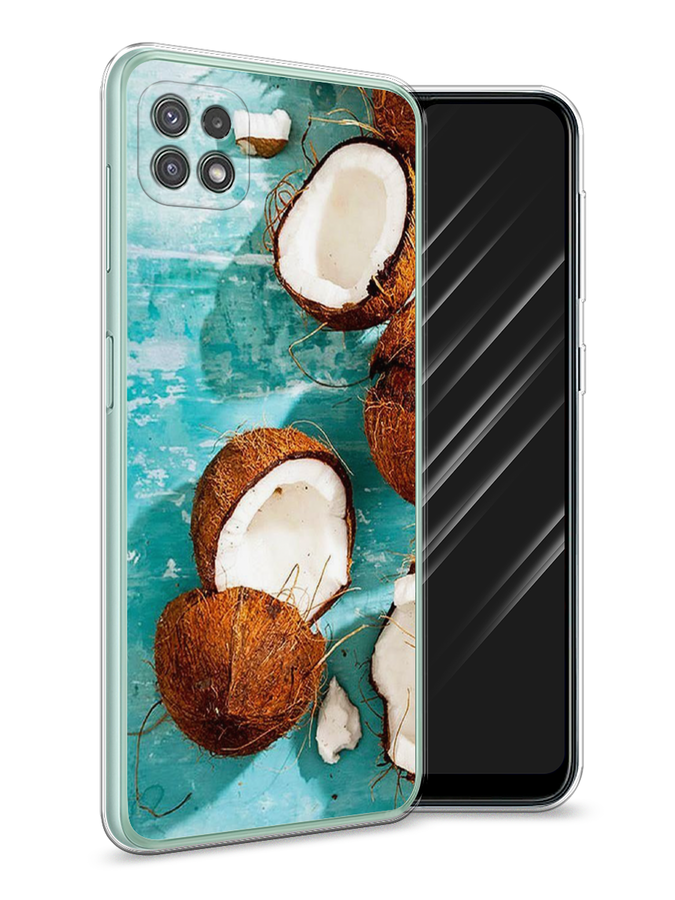 

Чехол Awog на Samsung Galaxy A22s 5G / Самсунг A22s 5G "Разбитые кокосы", Коричневый, 2104250-10