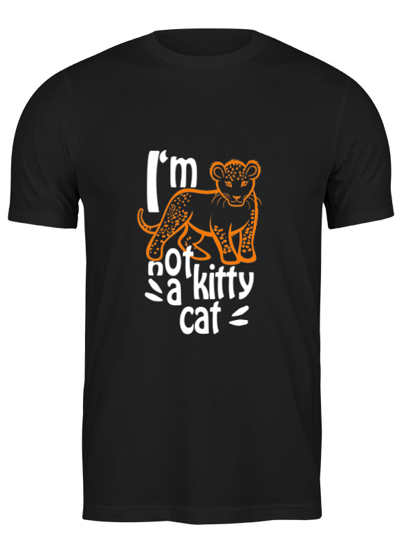 

Футболка мужская Printio Not a kitty cat черная M, Черный, Not a kitty cat