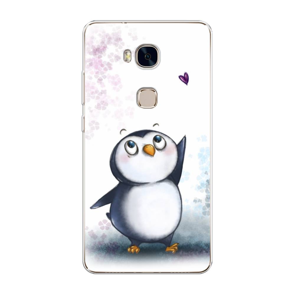 

Чехол Awog на Honor 5X "Пингвин и сердечко", Разноцветный, 60550-1