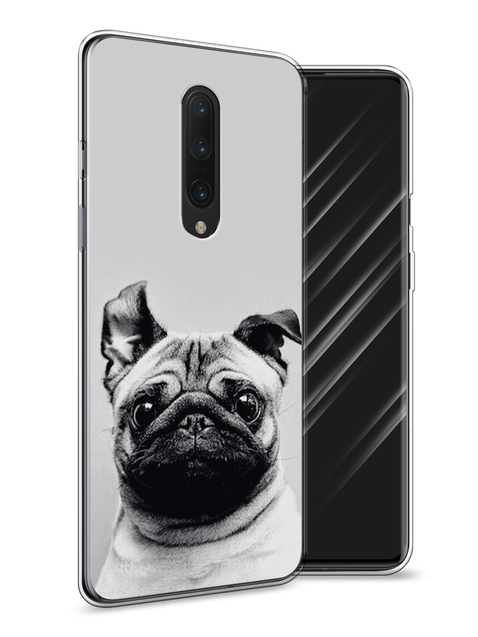 

Чехол Awog на OnePlus 8 / ВанПлас 8 "Ушастый мопс", Серый, 151250-1