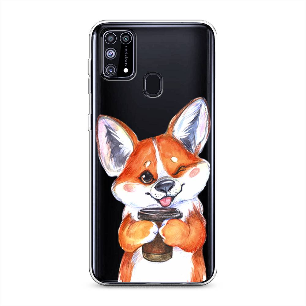 

Чехол на Samsung Galaxy M31 "Корги с кофе", Оранжевый;белый, 2100750-4