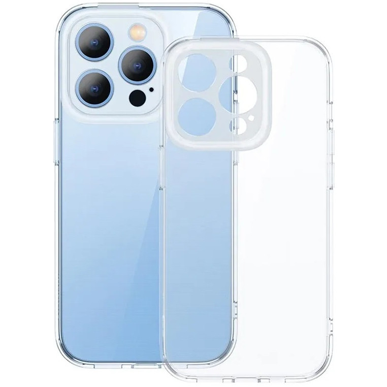 

Чехол Baseus Illusion TPU+4 camera lens frames+Tempered glass iPhone 14Pro Max, Прозрачный, Illusion TPU case