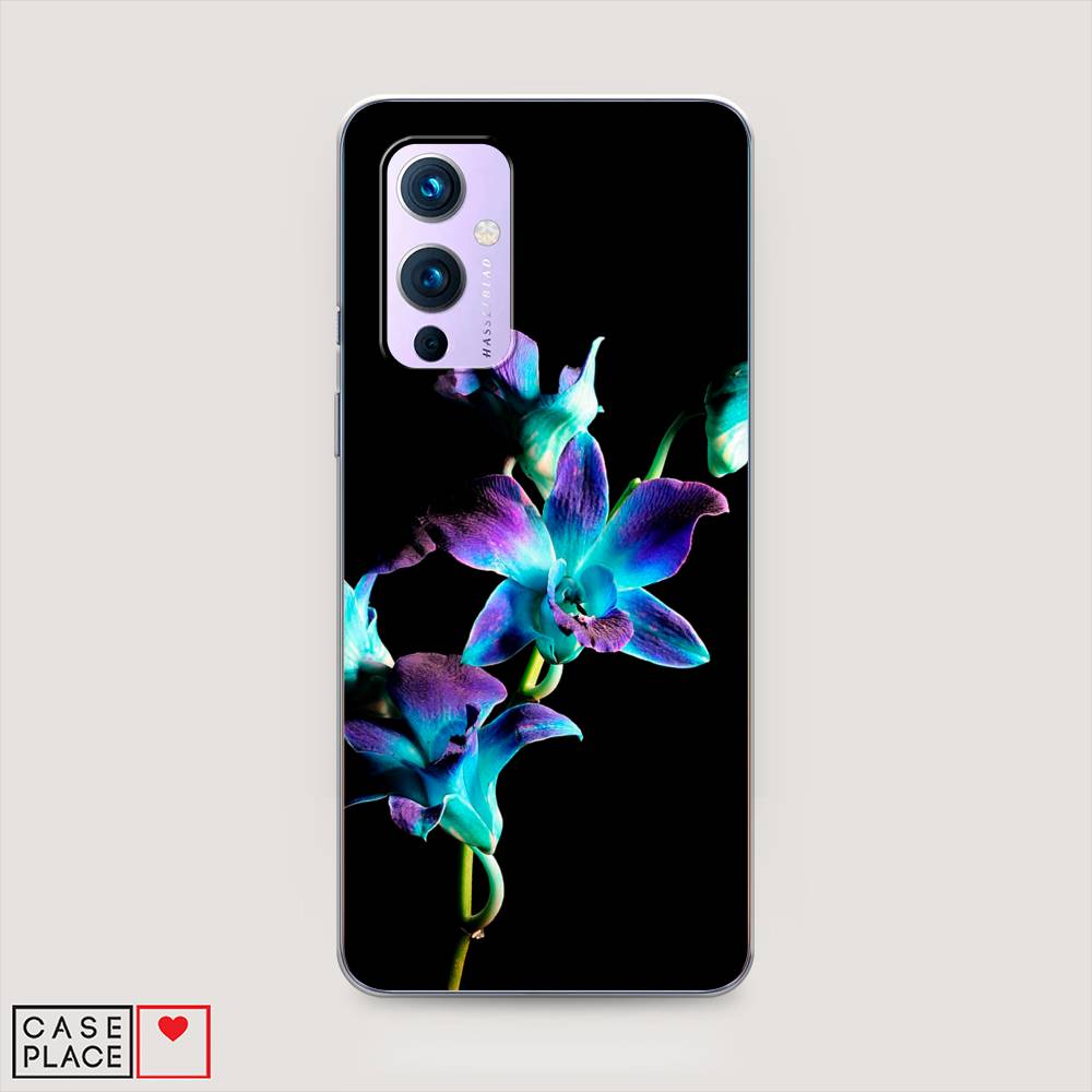 

Чехол Awog на OnePlus 9 (LE2113) / ВанПлас 9 (LE2113) "Синий цветок на черном", Черный;голубой;синий, 151450-8