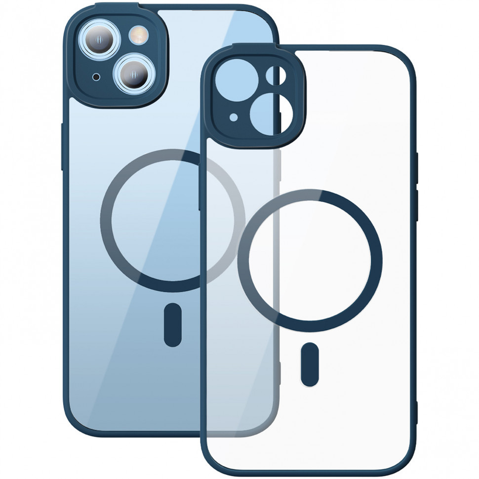 

Чехол Baseus Frame Magnetic PC/TPU case + Tempered glass для iPhone 14 Plus, Синий, Frame Magnetic PC/TPU case