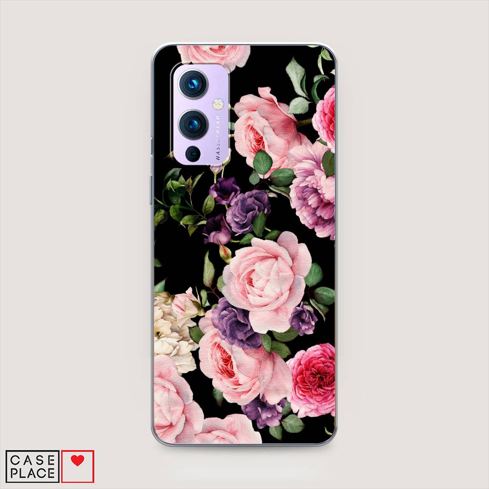 

Чехол Awog на OnePlus 9 (LE2113) / ВанПлас 9 (LE2113) "Пионы на черном", Черный;розовый;зеленый, 151450-8