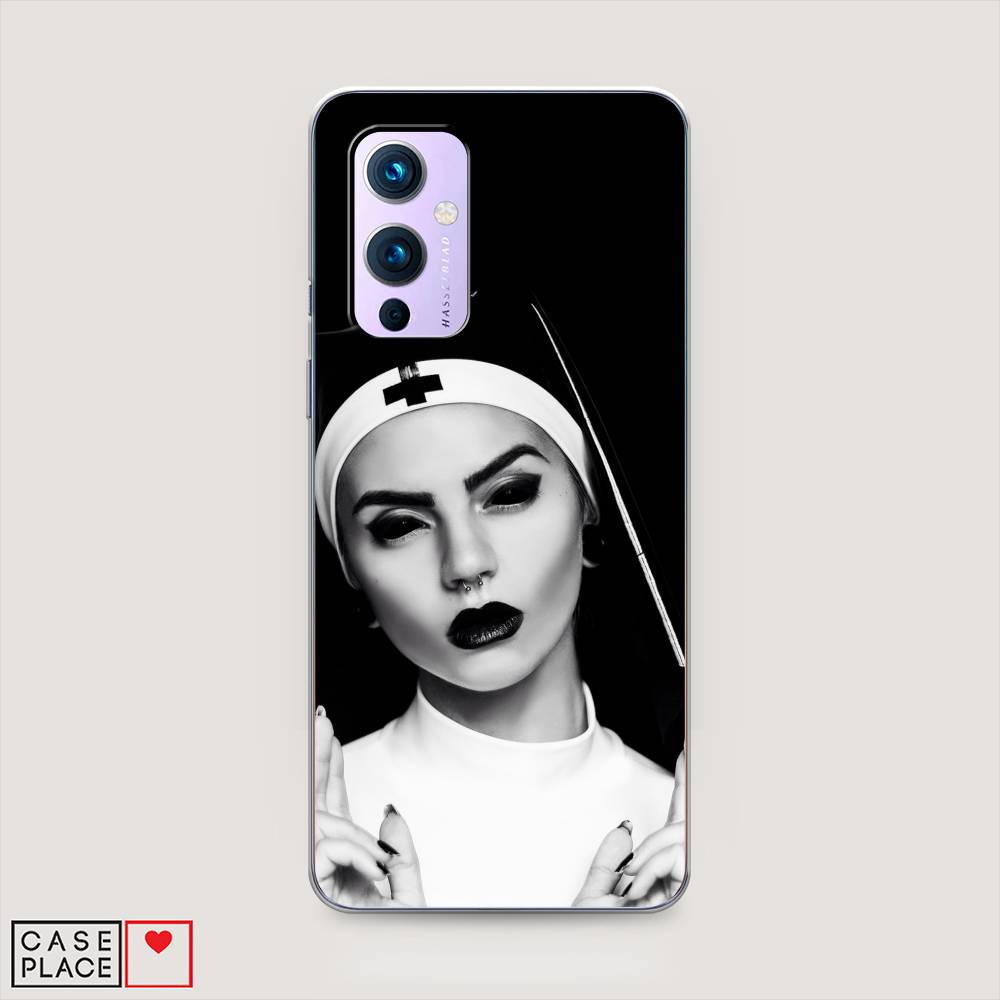 

Чехол Awog на OnePlus 9 (LE2113) / ВанПлас 9 (LE2113) "Черная монашка", Серый;черный, 151450-9
