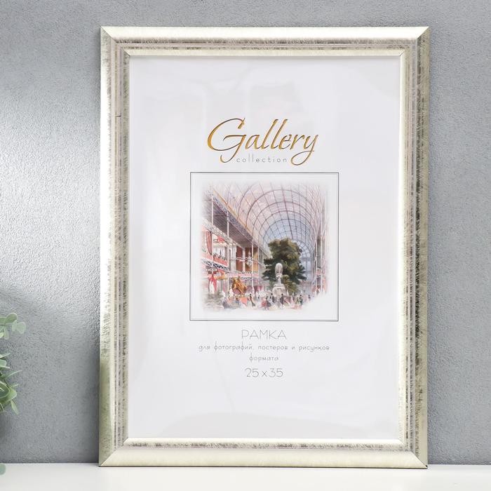 

Фоторамка пластик Gallery 25х35 см, 647221-12, серебро (пластиковый экран), Серебристый
