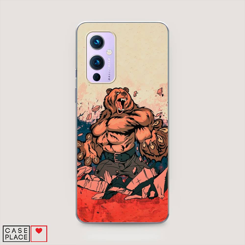 

Чехол Awog на OnePlus 9 (LE2113) / ВанПлас 9 (LE2113) "Медведь с флагом РФ", Коричневый;синий;красный, 151450-2