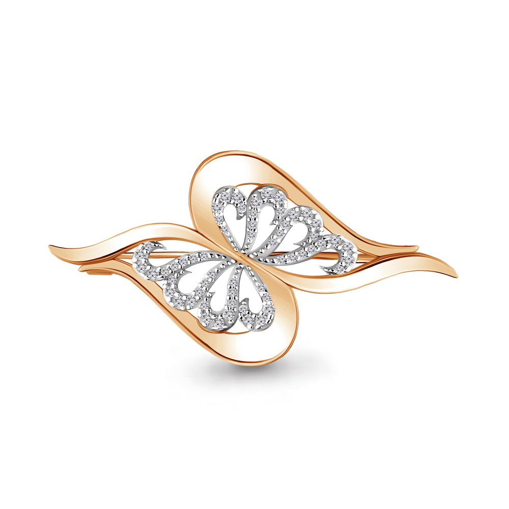 

Брошь из серебра с фианитом Aquamarine 71506А_925_з, 71506А_925_з