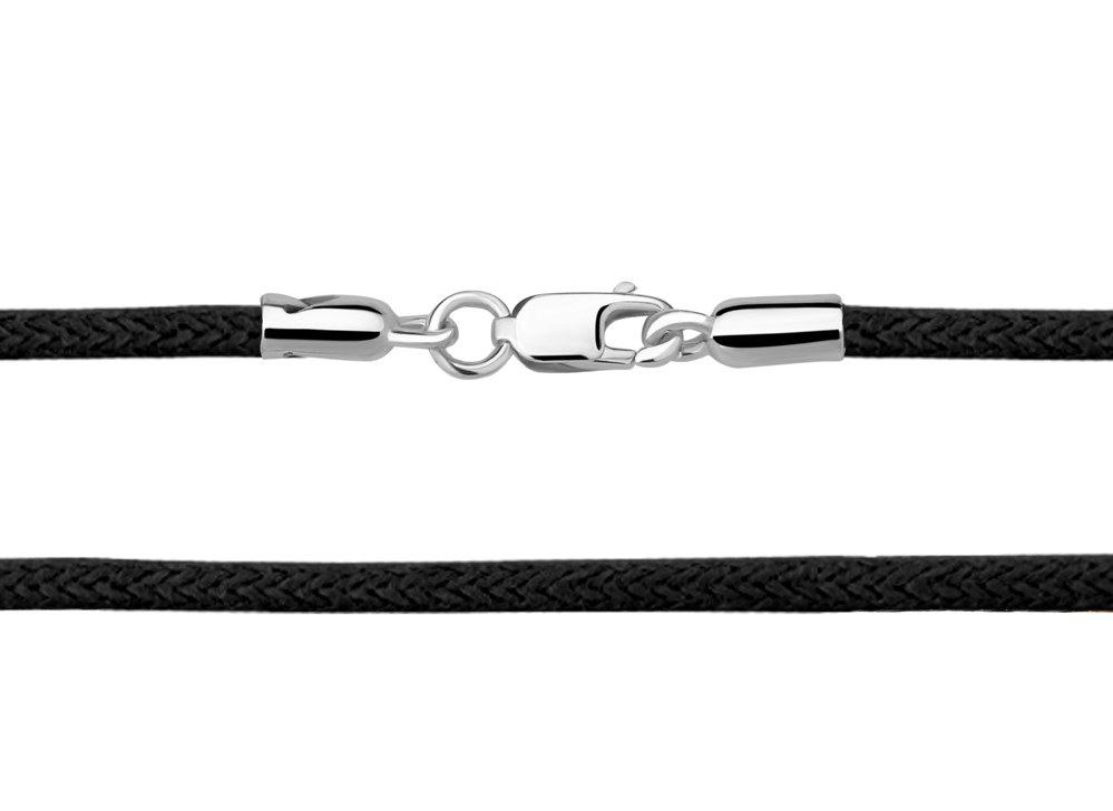 

Шнурок из серебра без вставки 65 см Aquamarine 71373У_925_р, 71373У_925_р